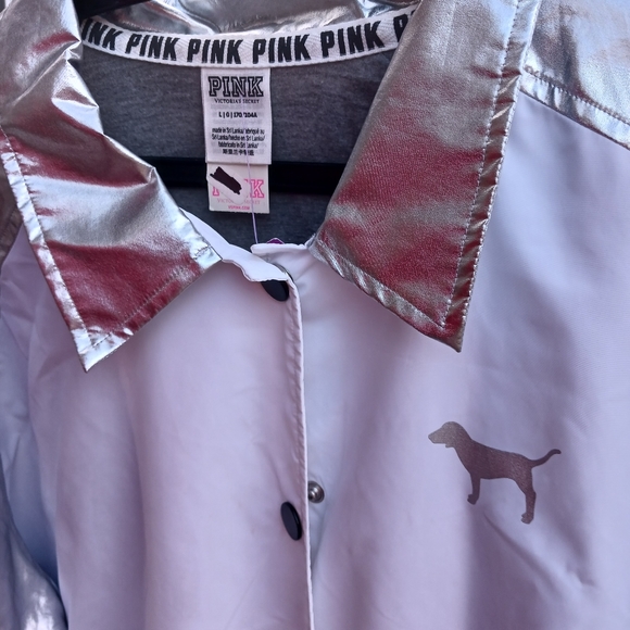 LOVE PINK BUTTON-UP WINDBREAKER - Picture 2 of 3